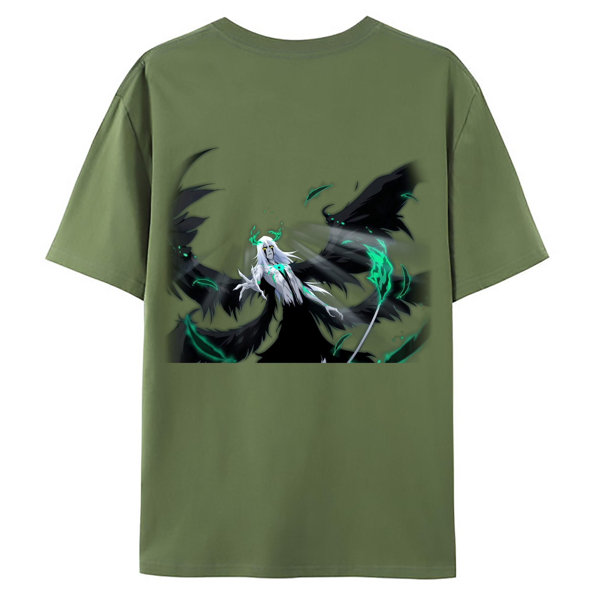 （画像用） ブリーチ ウルキオラ·シファー BLEACH Ulquiorra cifer 綿100％ メンズ半袖Tシャツ（バックプリント） 通気性
